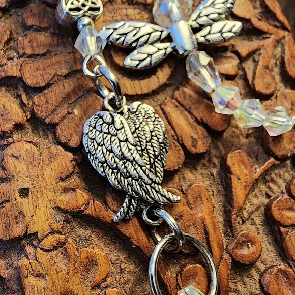 Angel PurseCharm Dragonfly BagCharm Celtic Heart Bag Clip on Crystal Suncatcher - Picture 4 of 16